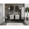 Mexen Rivel armoire de salle de bains 50 cm avec lavabo Vela, 1 tiroir, rainuré, gris mat/blanc mat - 91A20-05047-1-BF62-W23M01