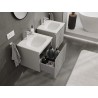 Mexen Rivel gabinete de baño de 50 cm con lavabo Vela, 1 cajón, ranurado, gris mate/blanco mate - 91A20-05047-1-BF62-W23M01