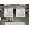 Mexen Rivel badkamerkast 50 cm met wastafel Otis, 2 laden, geribbeld, grijs mat/wit mat - 91A20-05047-2-BFF62-W18M01