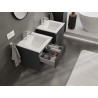 Mexen Rivel mobiletto da bagno 50 cm con lavabo Otis, 2 cassetti, scanalato, grafite opaco/bianco opaco