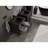 Mexen Rivel armario de baño de 50 cm con lavabo Otis, 2 cajones, acanalado, negro mate - 91A20-05047-2-BFF71-W18M71