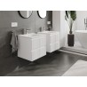 Mexen Rivel vannitoakapp 50 cm koos Vela valamuga, 2 sahtlit, triibuline, valge matt - 91A20-05047-2-BFF01-W23M01