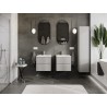 Mexen Rivel armario de baño de 50 cm con lavabo Vela, 2 cajones, ranurado, gris mate/blanco mate - 91A20-05047-2-BFF62-W23M01