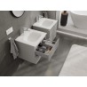 Mexen Rivel badkamerkast 50 cm met wastafel Vela, 2 laden, gegroefd, grijs mat/wit mat - 91A20-05047-2-BFF62-W23M01