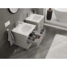 Mexen Rivel meuble de salle de bain 50 cm avec lavabo Vela, 2 tiroirs, rainuré, gris mat/blanc mat - 91A20-05047-2-BFF62-W23M01