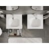 Mexen Rivel badkamerkast 50 cm met wastafel Vela, 2 laden, geribbelde , grijs mat/wit mat - 91A20-05047-2-BFF62-W23M01