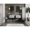 Mexen Rivel armadietto da bagno 60 cm con lavabo Otis, 1 cassetto, scanalato, grigio opaco/bianco opaco