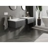 Mexen Rivel bathroom cabinet 60 cm with sink Otis, 1 drawer, grooved, graphite matte/white matte - 91A20-06023-1-BF66-W18M01