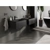 Mexen Rivel armoire de salle de bain 60 cm avec lavabo Otis, 1 tiroir, cannelé, noir mat - 91A20-06023-1-BF71-W18M71