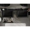 Mexen Rivel szafka łazienkowa 60 cm z umywalką Otis, 1 szuflada, ryflowana , czarna mat - 91A20-06023-1-BF71-W18M71