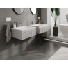 Mexen Rivel armario de baño de 60 cm con lavabo Vela, 1 cajón, acanalado, gris mate/blanco mate - 91A20-06023-1-BF62-W23M01