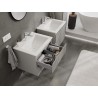 Mexen Rivel armoire de salle de bain 60 cm avec lavabo Otis, 2 tiroirs, rainurée, gris mat/blanc mat