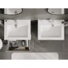 Mexen Rivel armoire de salle de bain 60 cm avec lavabo Otis, 2 tiroirs, rainurée, gris mat/blanc mat