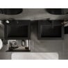 Mexen Rivel szafka łazienkowa 60 cm z umywalką Otis, 2 szuflady, ryflowana , czarna mat - 91A20-06047-2-BFF71-W18M71