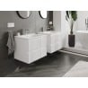 Mexen Rivel mobile da bagno 60 cm con lavabo Vela, 2 cassetti, scanalato, bianco opaco - 91A20-06047-2-BFF01-W23M01