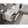 Mexen Rivel bathroom cabinet 60 cm with Vela washbasin, 2 drawers, grooved, white matte - 91A20-06047-2-BFF01-W23M01