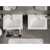 Mexen Rivel badkamerkast 60 cm met wastafel Vela, 2 lades, gefreesd, grijs mat/wit mat - 91A20-06047-2-BFF62-W23M01