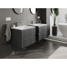 Mexen Rivel 60 cm vannitoa kapp valamu ja Vela, 2 sahtli, sooneline, grafiit matt/valge matt - 91A20-06047-2-BFF66-W23M0