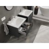 Mexen Rivel bathroom cabinet 60 cm with sink Vela, 2 drawers, grooved, graphite matt/white matt - 91A20-06047-2-BFF66-W23M0