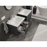 Mexen Rivel mobiletto da bagno 60 cm con lavabo Vela, 2 cassetti, scanalato, grafite opaco/bianco opaco -