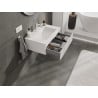 Mexen Rivel meuble de salle de bains 70 cm avec lavabo Otis, 1 tiroir, rainuré, blanc mat - 91A20-07023-1-BF01-W18M01