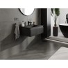 Mexen Rivel meuble de salle de bain 70 cm avec lavabo Otis, 1 tiroir, rainuré, noir mat - 91A20-07023-1-BF71-W18M71