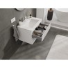 Mexen Rivel Badezimmerschrank 70 cm mit Waschbecken Otis, 2 Schubladen, geriffelt, weiß matt - 91A20-07047-2-BFF01-W18M01