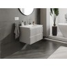 Mexen Rivel mobiletto da bagno 70 cm con lavabo Otis, 2 cassetti, scanalato, grigio opaco/bianco opaco