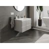 Mexen Rivel armario de baño de 70 cm con lavabo Vela, 2 cajones, ranurado, gris mate/blanco mate - 91A20-07047-2-BFF62-W23M01