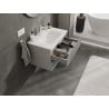 Mexen Rivel Badezimmerschrank 70 cm mit Waschbecken Vela, 2 Schubladen, geriffelt, grau matt/weiß matt