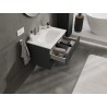 Mexen Rivel mobiletto da bagno 70 cm con lavabo Vela, 2 cassetti, scanalato, grafite opaco/bianco opaco -