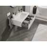Mexen Rivel mueble de baño de 80 cm con lavabo Otis, 1 cajón, ranurado, blanco mate - 91A20-08023-1-BF01-W18M01