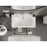 Mexen Rivel bathroom cabinet 80 cm with Vela washbasin, 1 drawer, fluted, white matte - 91A20-08023-1-BF01-W23M01