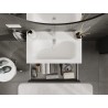 Mexen Rivel mobiletto da bagno 80 cm con lavabo Vela, 1 cassetto, scanalato, grafite opaco/bianco opaco