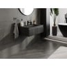 Mexen Rivel szafka łazienkowa 80 cm z umywalką Vela, 1 szuflada, ryflowana , czarna mat - 91A20-08023-1-BF71-W23M71