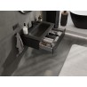 Mexen Rivel bathroom cabinet 80 cm with Vela basin, 1 drawer, fluted, black matte - 91A20-08023-1-BF71-W23M71