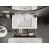 Mexen Rivel bathroom cabinet 80 cm with Otis sink, 2 drawers, grooved, matte graphite/matte white - 91A20-08047-2-BFF66-W18M0