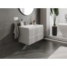 Mexen Rivel bathroom cabinet 80 cm with Vela sink, 2 drawers, grooved, gray matte/white matte - 91A20-08047-2-BFF62-W23M01
