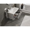 Mexen Rivel bathroom cabinet 80 cm with Vela sink, 2 drawers, grooved, gray matte/white matte - 91A20-08047-2-BFF62-W23M01