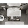 Mexen Rivel meuble de salle de bain 80 cm avec lavabo Vela, 2 tiroirs, rainuré, gris mat/blanc mat - 91A20-08047-2-BFF62-W23M01