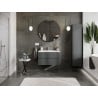 Mexen Rivel 80 cm bathroom cabinet with sink Vela, 2 drawers, fluted, matte graphite/white matte - 91A20-08047-2-BFF66-W23M0