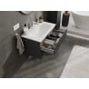 Mexen Rivel 80 cm bathroom cabinet with sink Vela, 2 drawers, fluted, matte graphite/white matte - 91A20-08047-2-BFF66-W23M0