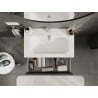 Mexen Rivel szafka łazienkowa 80 cm z umywalką Vela, 2 szuflady, ryflowana , grafit mat/biała mat - 91A20-08047-2-BFF66-W23M0