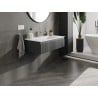 Mexen Rivel badkamerkast 90 cm met wastafel Otis, 1 lade, geribbeld, grafiet mat/wit mat - 91A20-09023-1-BF66-W18M01