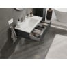 Mexen Rivel szafka łazienkowa 90 cm z umywalką Otis, 1 szuflada, ryflowana , grafit mat/biała mat - 91A20-09023-1-BF66-W18M01