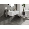 Mexen Rivel bathroom cabinet 90 cm with Vela sink, 1 drawer, grooved, white matte - 91A20-09023-1-BF01-W23M01
