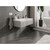 Mexen Rivel meuble de salle de bain 90 cm avec lavabo Vela, 1 tiroir, rainuré, gris mat/blanc mat - 91A20-09023-1-BF62-W23M01