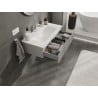 Mexen Rivel meuble de salle de bain 90 cm avec lavabo Vela, 1 tiroir, rainuré, gris mat/blanc mat - 91A20-09023-1-BF62-W23M01