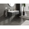 Mexen Rivel szafka łazienkowa 90 cm z umywalką Vela, 1 szuflada, ryflowana , grafit mat/biała mat - 91A20-09023-1-BF66-W23M01