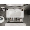 Mexen Rivel mueble de baño de 90 cm con lavabo Vela, 1 cajón, estriado, grafito mate/blanco mate - 91A20-09023-1-BF66-W23M01